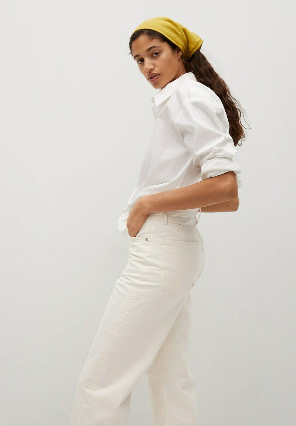 Mango GABRIELA - Jean flare - ecru/écru - ZALANDO.CH