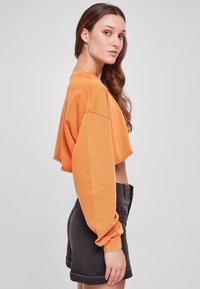 Urban Classics CROPPED FLOWER EMBROIDERY TERRY CREW - Sudadera - vintageorange