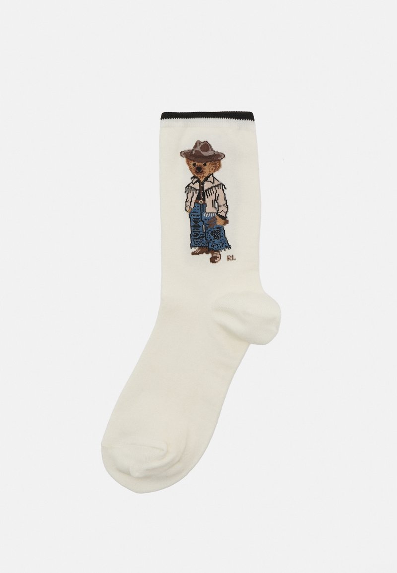 Polo Ralph Lauren WESTERN BEAR CREW SOCK SINGLE - Čarape - ivory