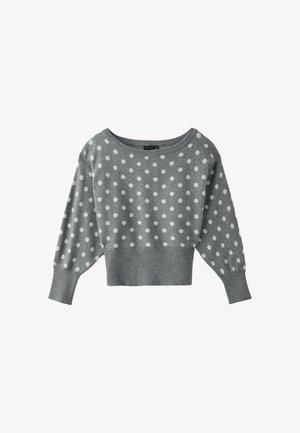 Stradivarius, ASYMMETRIC RIBBED HEM KNIT SWEATER 01645702 - Pullover - dark grey