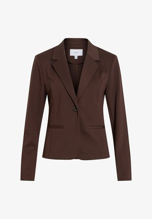 VILA, BLAZER VIKAMMI JERSEY - Blazer - coffee bean