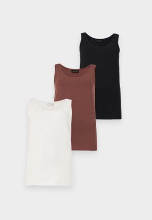 Anna Field, 3 PACK - Débardeur - black/offwhite/brown