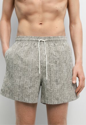 Massimo Dutti, PRINTED SWIMMING TRUNKS - Plavecké šortky - khaki