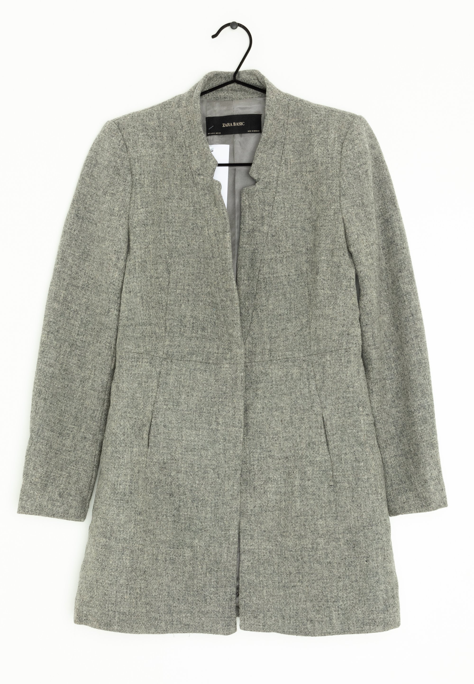 Zara Short coat grey/mottled grey (Pre-owned) Zalando