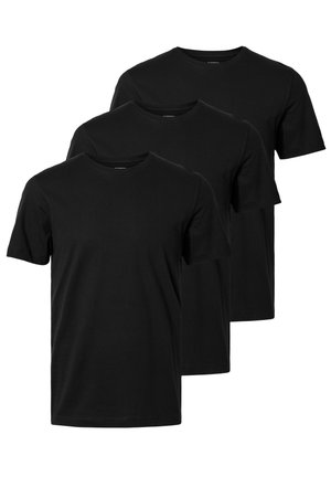 Selected, SLMCORMAC O NECK TEE 3 PACK - Lihtne T-särk - black