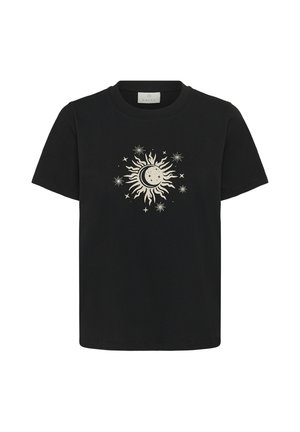 Kaffe, KAJOANNA - T-shirt print - black w feather grey