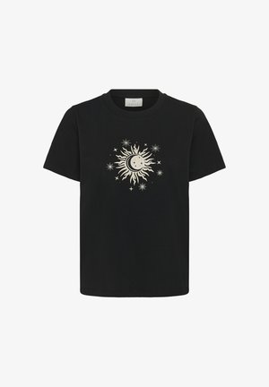 Kaffe, KAJOANNA - T-shirt print - black w feather grey