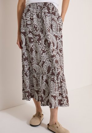 Cecil MAXI-ROCK MIT FLORALEM MUSTER - Falda acampanada - brown cacao