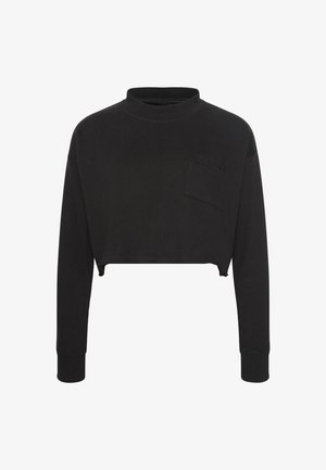 Calvin Klein Underwear, CROP LOGO COTTON JERSEY - Pyžamový vrchný diel - black