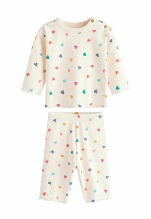 2 PIECE WIDE LEG SET - REGULAR FIT - Långärmad tröja - white multicolour heart print