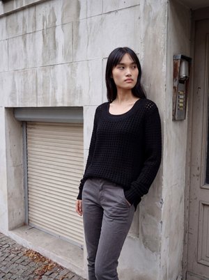 Urban Classics LADIES LONG WIDENECK SWEATER - Pullover - black
