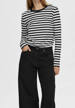 Selected, T-shirt à manches longues - black