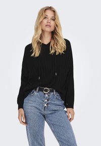 ONLY ONLNEW TESSA HOOD DETAIL - Strickpullover - black