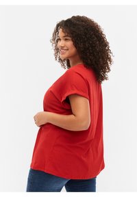 Zizzi SHORT SLEEVED BLEND - Camiseta básica - tango red