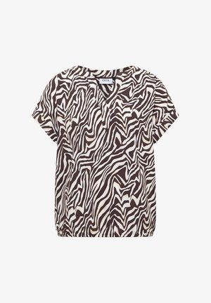 Cecil, BLUSE MIT SPLIT NECK UND ZEBRA-PRINT - Blusa - brown cacao