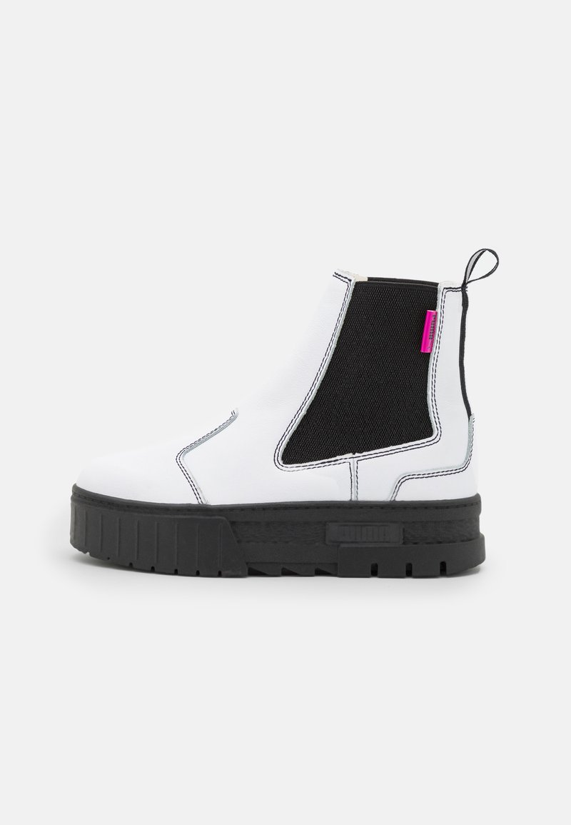 Puma MAYZE CHELSEA POP Platform ankle boots white/black/white