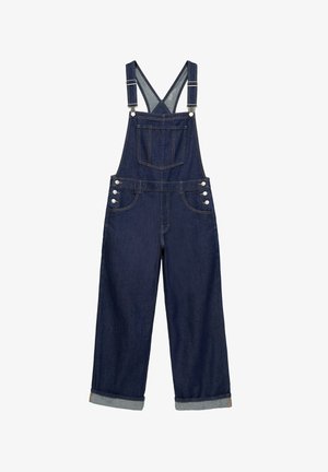 PULL&BEAR, LONG DENIM DUNGAREES - Salopette - neon blue