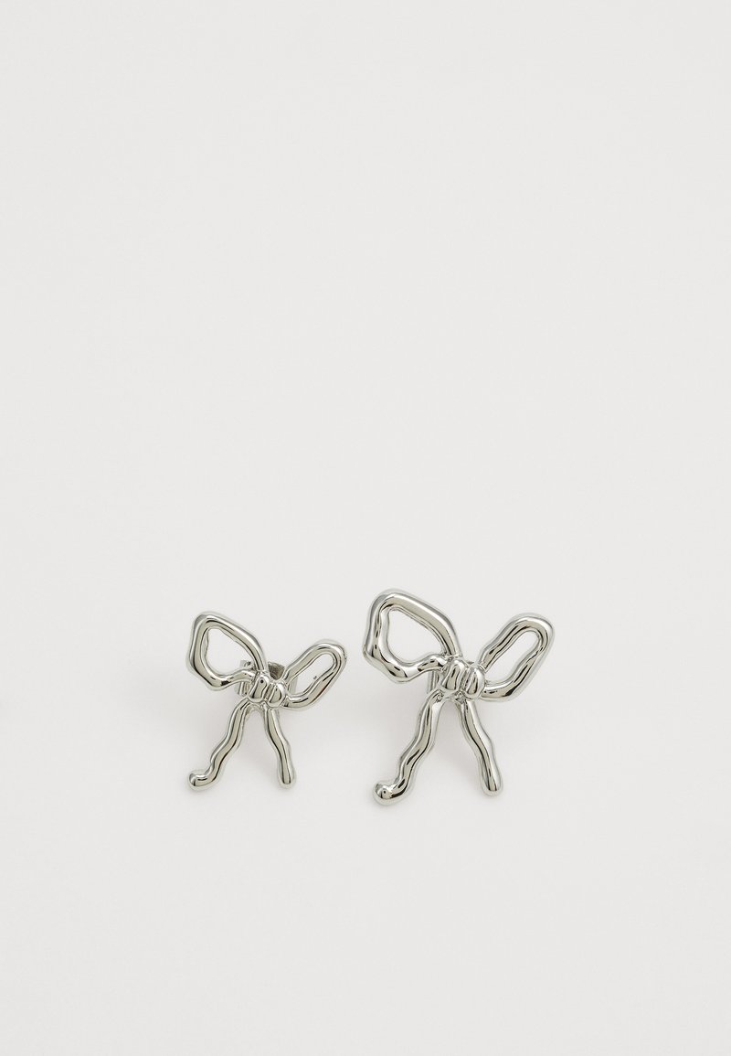 Weekday BOW EARRINGS - Pendientes - silver-coloured
