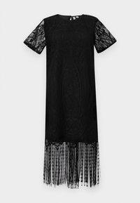 PCMARY SHORT FRINGE DRESS - Vapaa-ajan mekko - black