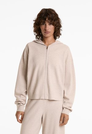 HOODED PIQUÉ KNIT - Letná bunda - sand