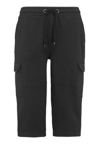 Svarta cargoshorts i ett mjukt tyg med avslappnad passform. Har två sidofickor och resårmidja med dragsko.