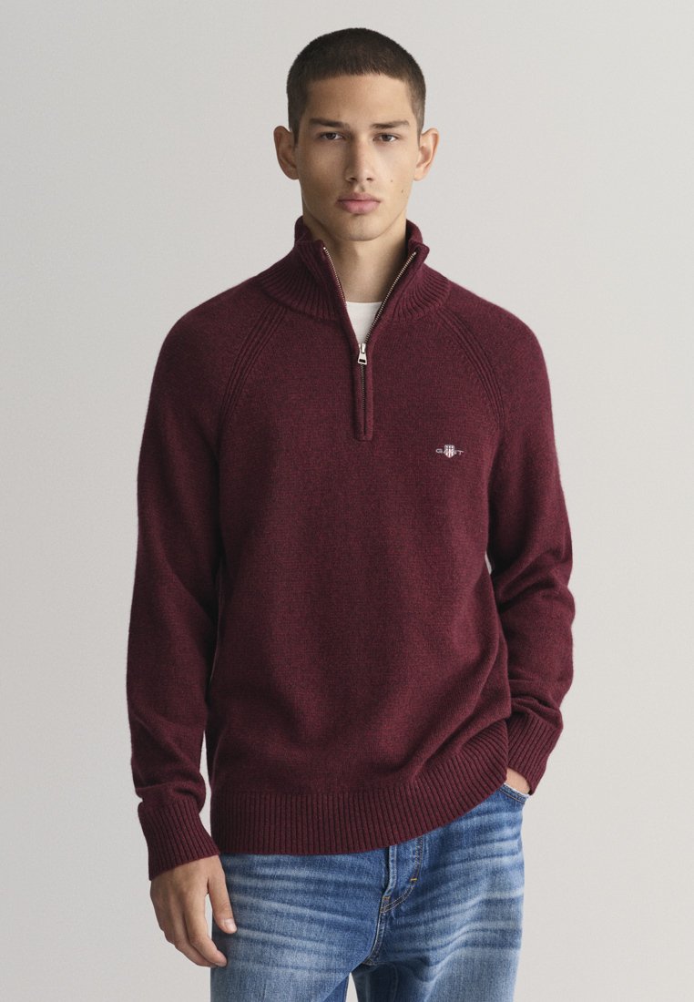 Pull Col V En Laine Mérinos Bordeaux GANT - Taille S - Occasion Très Bon état