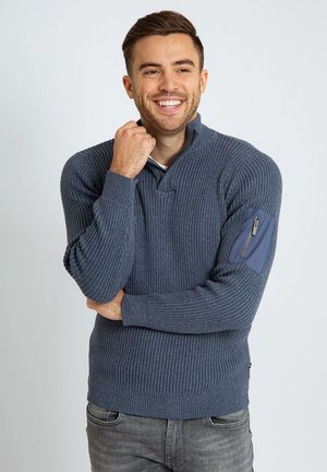 Suitable, MOU HALF ZIP - Trui - blauw donkerblauw