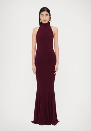HALTER TURTLE FISHTAIL GOWN - Robe longue - plum