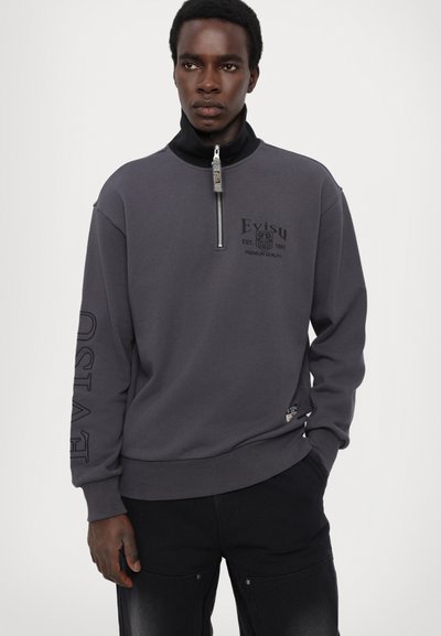 Evisu WORK PANT WITH KNEE PANELS AND DIACOCK INLAY - Blugi loose fit - black