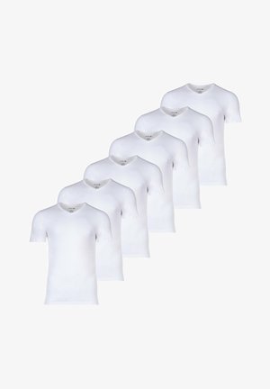 Lacoste, 6ER PACK - ESSENTIALS V-AUSSCHNITT SLIM FIT EINFARBIG - T-Shirt basic - weiß