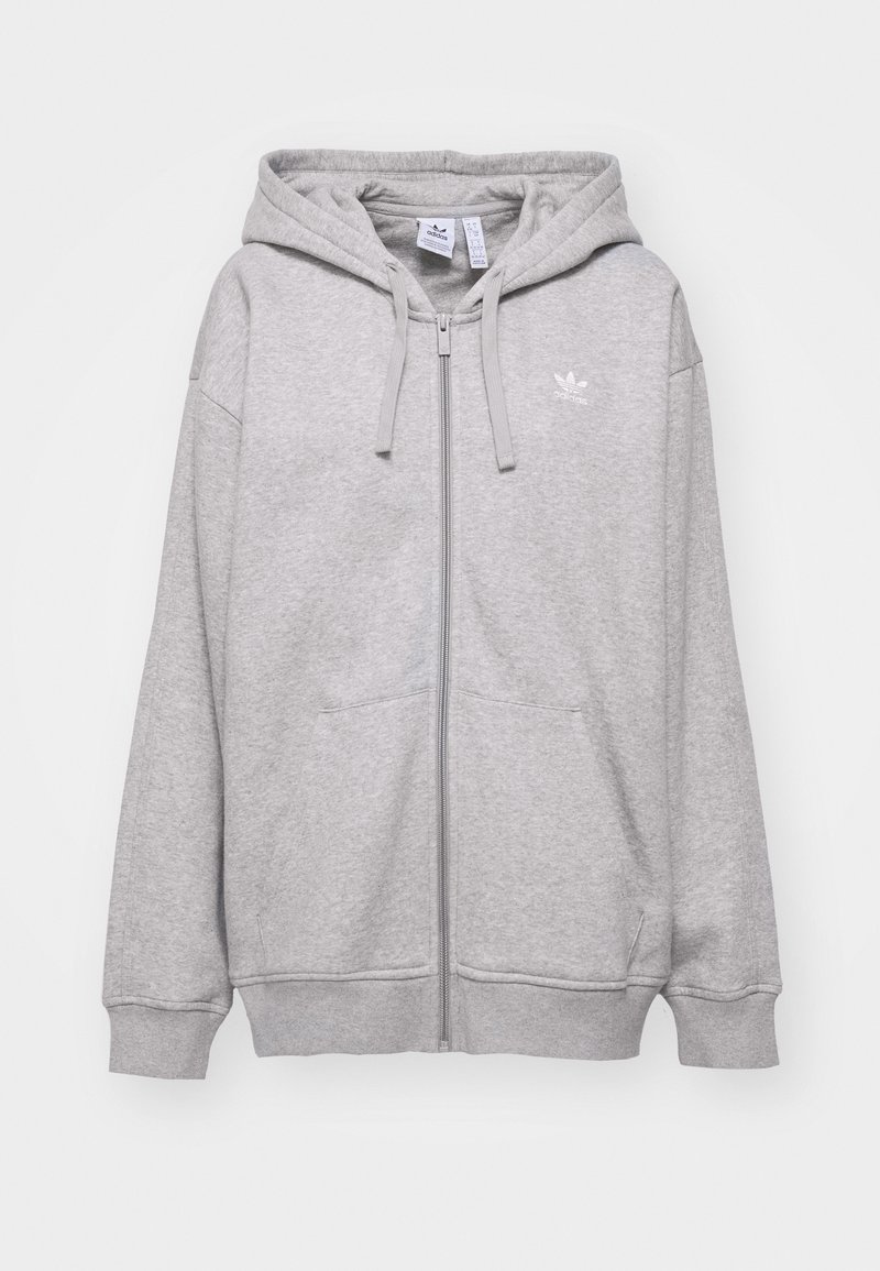 Zip Hoodie Adidas Grey Women's Sweatshirt Adidas Originals