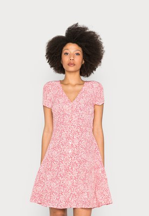 Jurk - coral/white