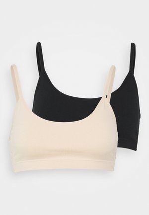 2 pack lace back bralette - Bustier - black/nude