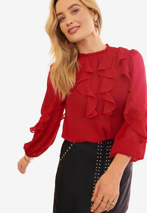 Love & Roses RUFFLE CREW NECK LONG SLEEVE - REGULAR FIT - Pusero - red