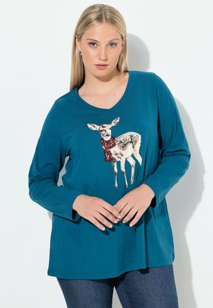 V-AUSSCHNITT LANGARM - Maglietta a manica lunga - petrol