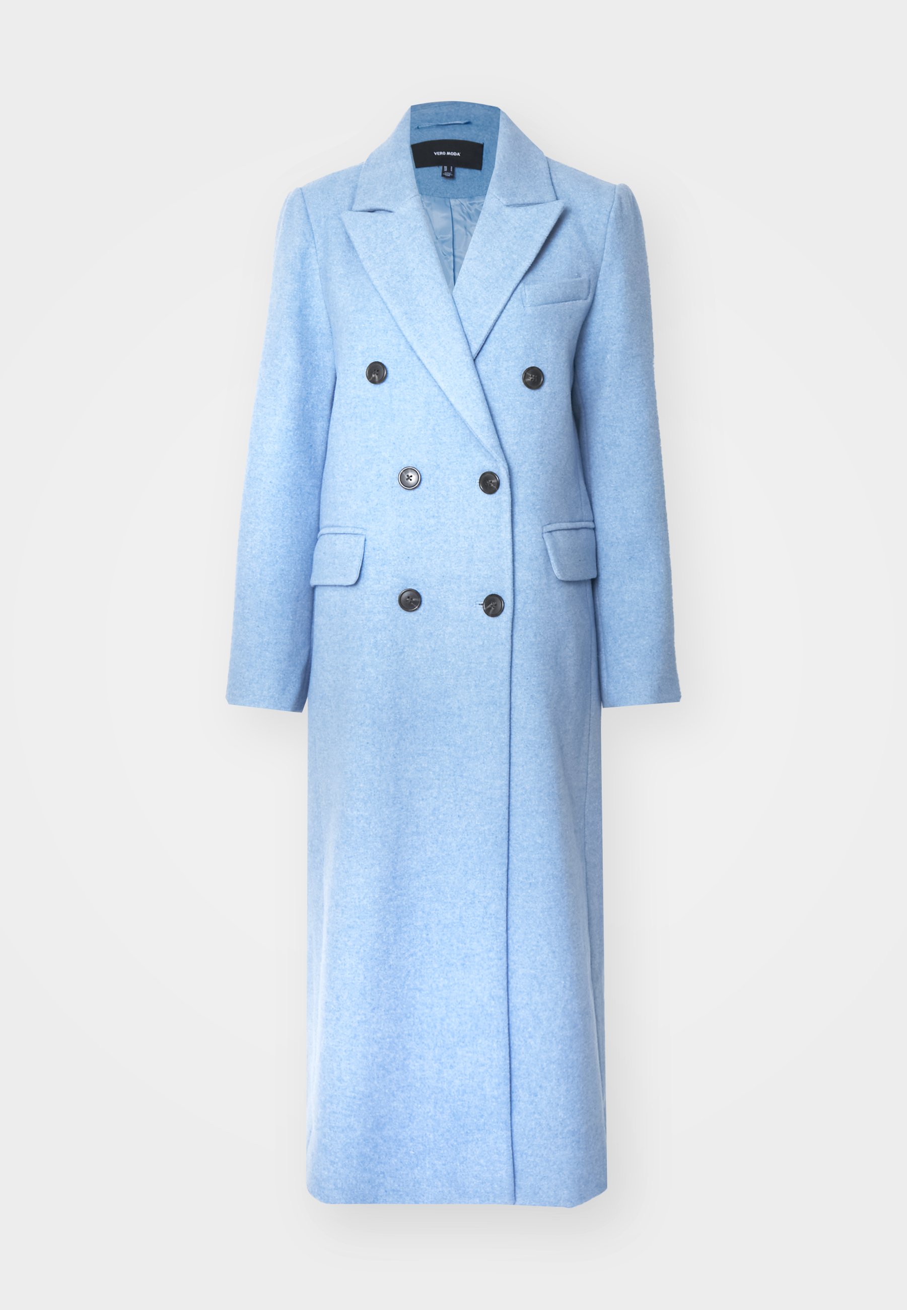 VERO MODA Damen Long Coat Aus Weichem Stoff – Leichter Mantel Mit Brusttasche