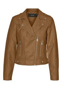 Vero Moda KERRIULTRA NOOS - Chaqueta de cuero sintético - cognac