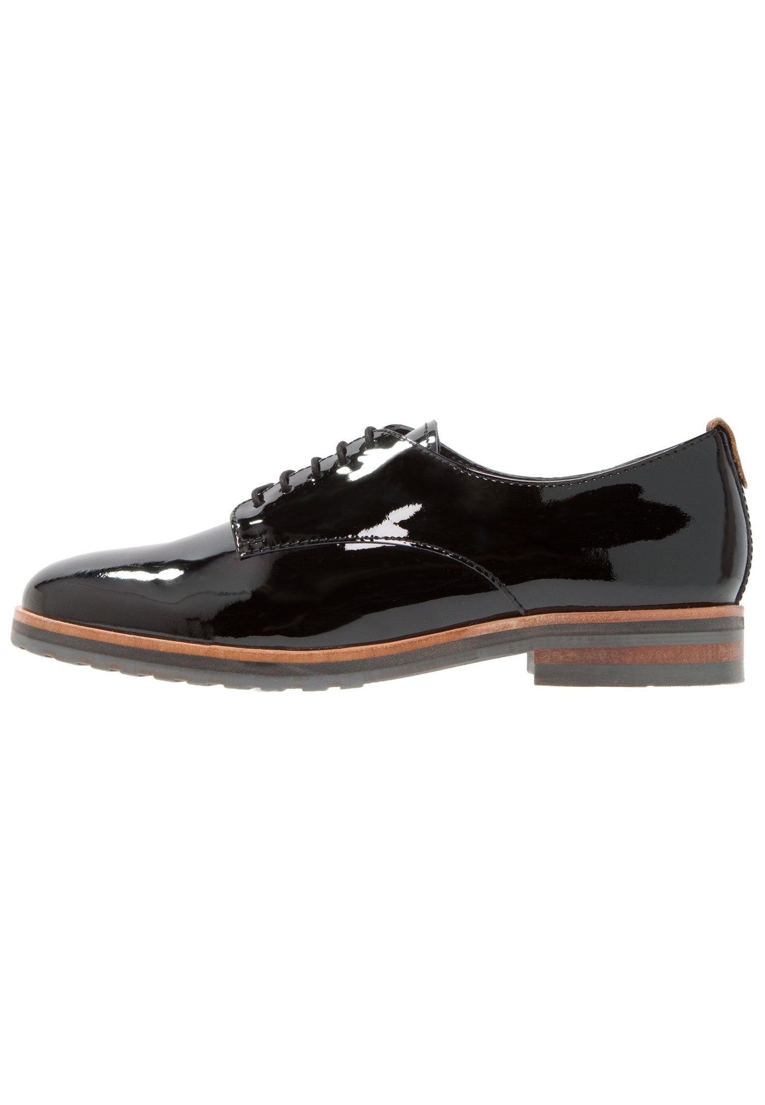 Anna Field LEATHER FLAT SHOES - Schnürer - black/schwarz - Zalando.de