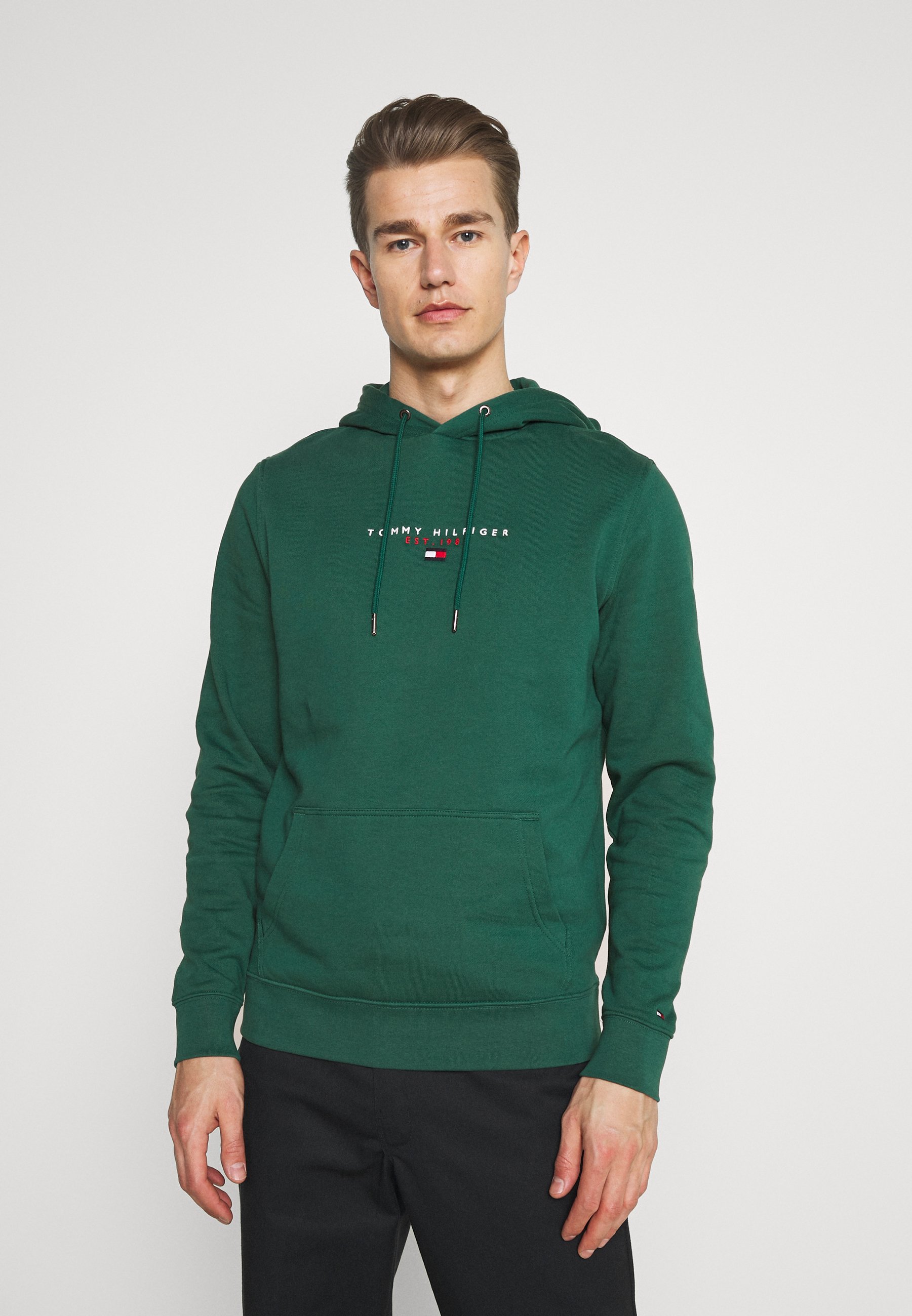 Dark green tommy hilfiger hoodie Clearance