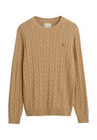 CABLE C NECK - Pulóver - camel