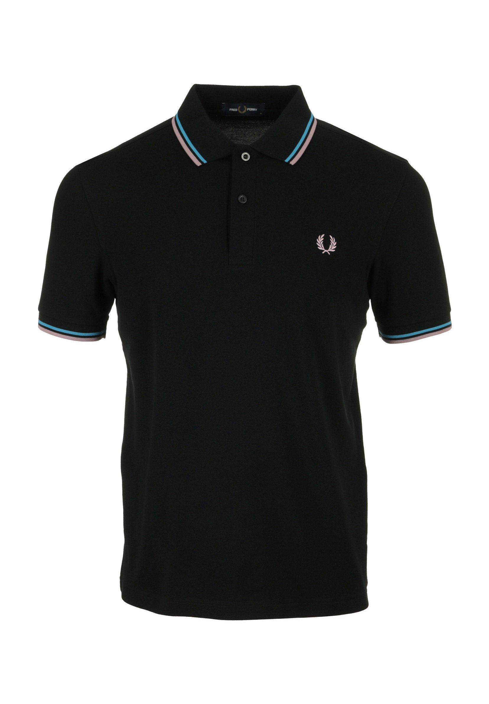 Fred Perry TWIN TIPPED Poloshirt black court blue dark pink - Main Image