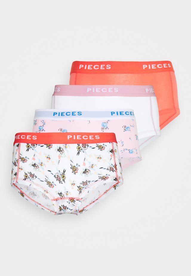 PCLOGO LADY SPRING FLORAL 4 PACK - Onderbroeken - deep sea coral