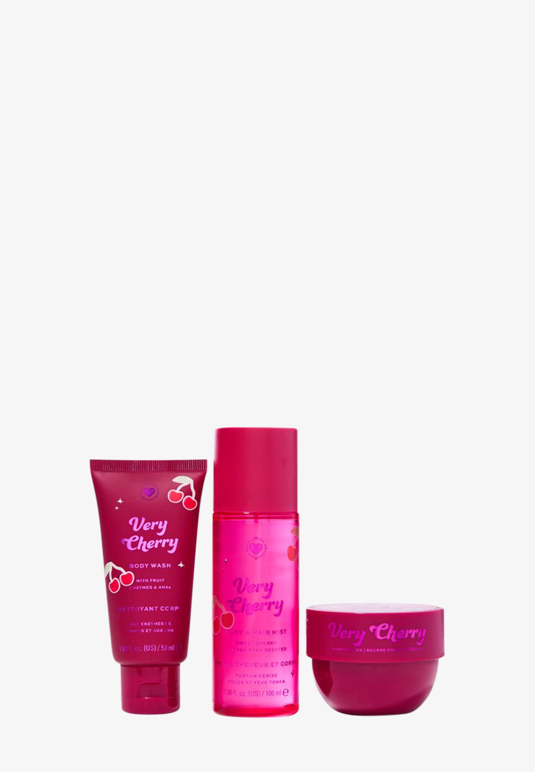 Revolution Beauty Kirsch-Lippenöl Set – Mit Kirsch-Glanzöl & Lippenmaske, Vegan & Tierversuchsfrei