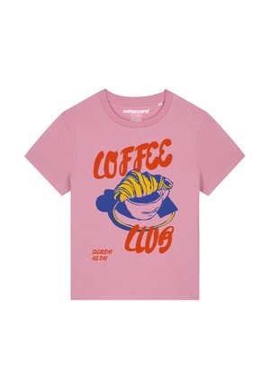 watapparel, COFFEE CLUB - T-shirt print - bubble pink