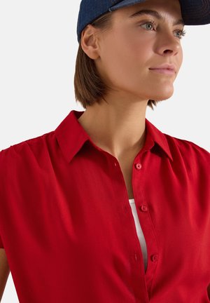 Cecil, BASIC BLUSE MIT HEMDKRAGEN IN UNIFARBE - Chemisier - tamarillo red