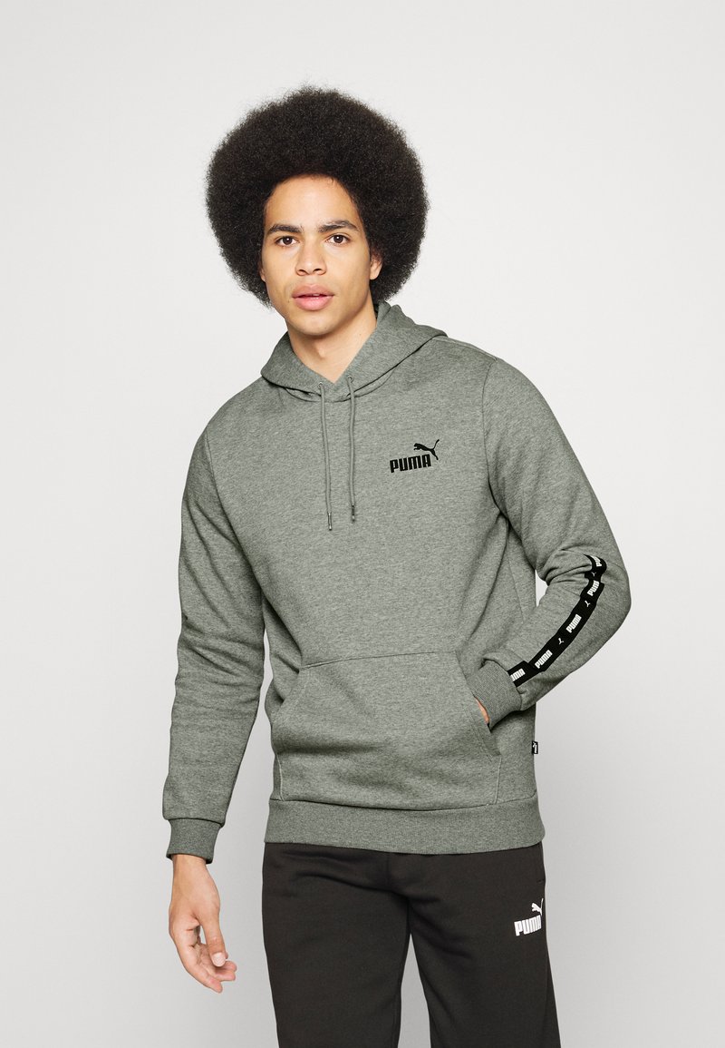 Puma TAPE HOODIE - Felpa - medium gray heather