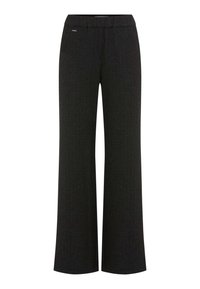 Wijdvallende broek in een donkergrijze houndstoothprint, voorzien van een soepele tailleband en een nette, op maat gemaakte uitstraling.