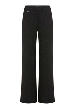 Wijdvallende broek in een donkergrijze houndstoothprint, voorzien van een soepele tailleband en een nette, op maat gemaakte uitstraling.