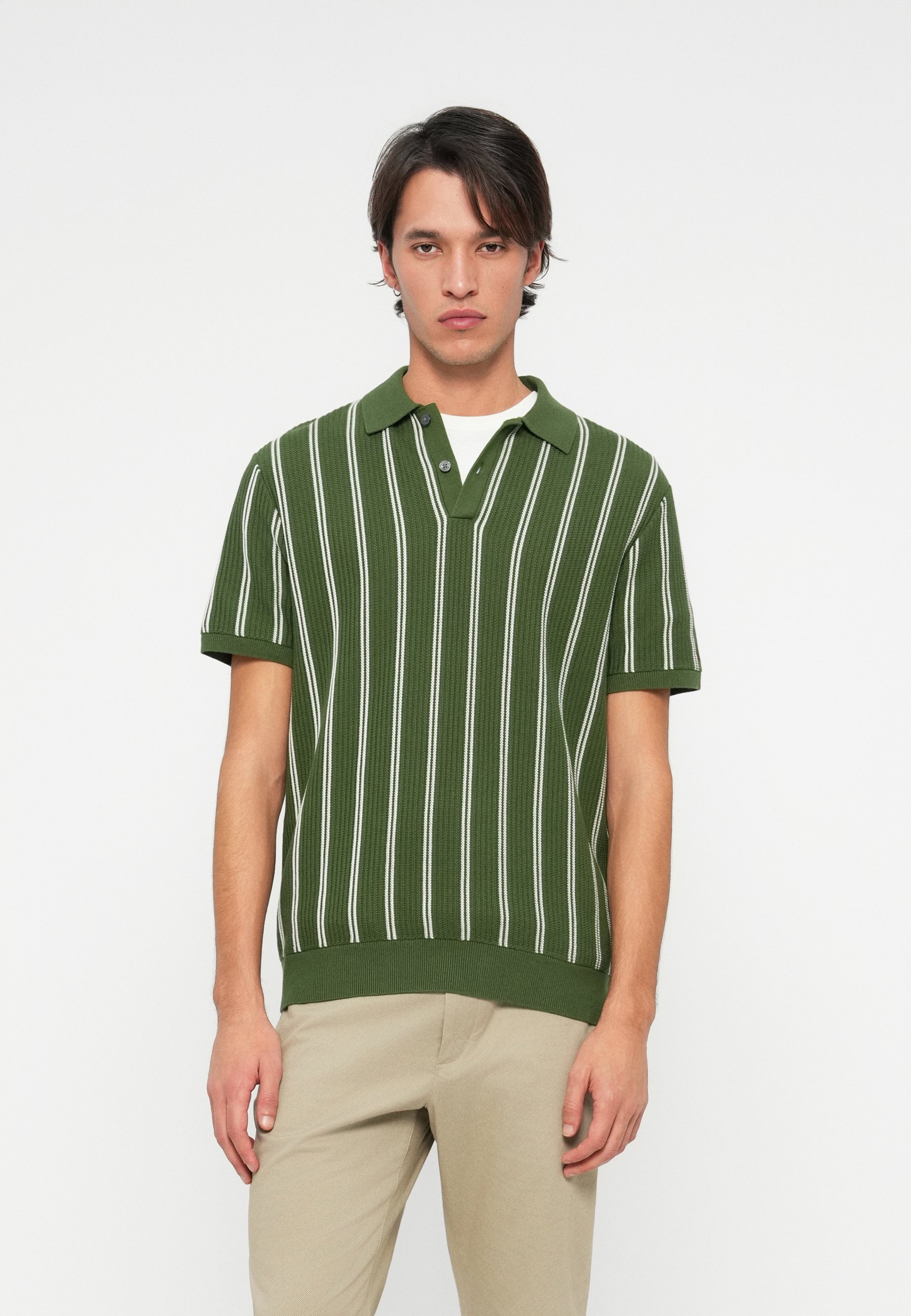 Tommy Hilfiger KNITTED VERTICAL STRIPE - Polo - mountain pine