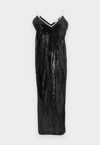 CURVED LOGO SEQUIN SLIP DRESS - Cocktail φόρεμα / Φόρεμα για πάρτι - black